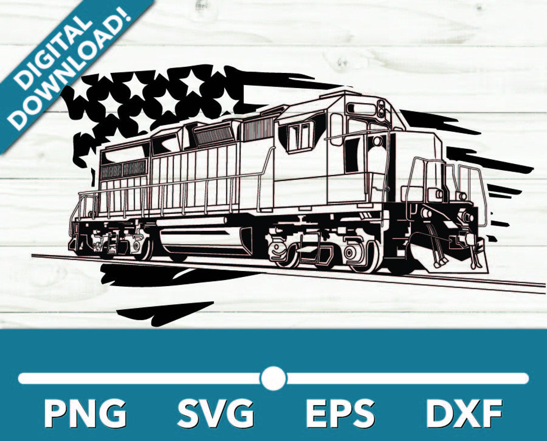 Modern Engine Train Diesel Railway SVG, Car Clipart, Fast