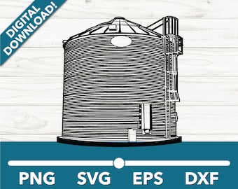 Silo Granary Building Depot Farm Repository SVG, Car Clipart, Fast Files for Cricut and Silhouette, Dxf, Png, Vector