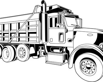 Dump Truck Construction Semi SVG, Clipart, Files for Cricut and Silhouette, Dxf, Png, Vector