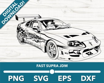 FAST JDM Sports Super Car Supra Car SVG, Car Clipart, Fast Car Files for Cricut and Silhouette, Dxf, Png, Vector
