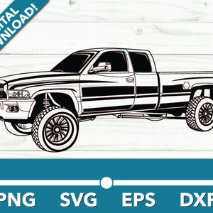 Camioneta camioneta calle camión SVG, Camioneta Clipart, Camioneta Archivos Cricut y Silueta, Dxf, Png, Vector