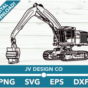 Abatteuse-groupeuse Logger Big Rig Heavy Duty logging SVG, fichiers de camionnette pour Cricut et Silhouette, Dxf, Png, vecteur