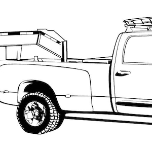 Trailer Pickup Truck Offroad Lifted Trucks SVG, Clipart, Files for Cricut and Silhouette, Dxf, Png, Vector
