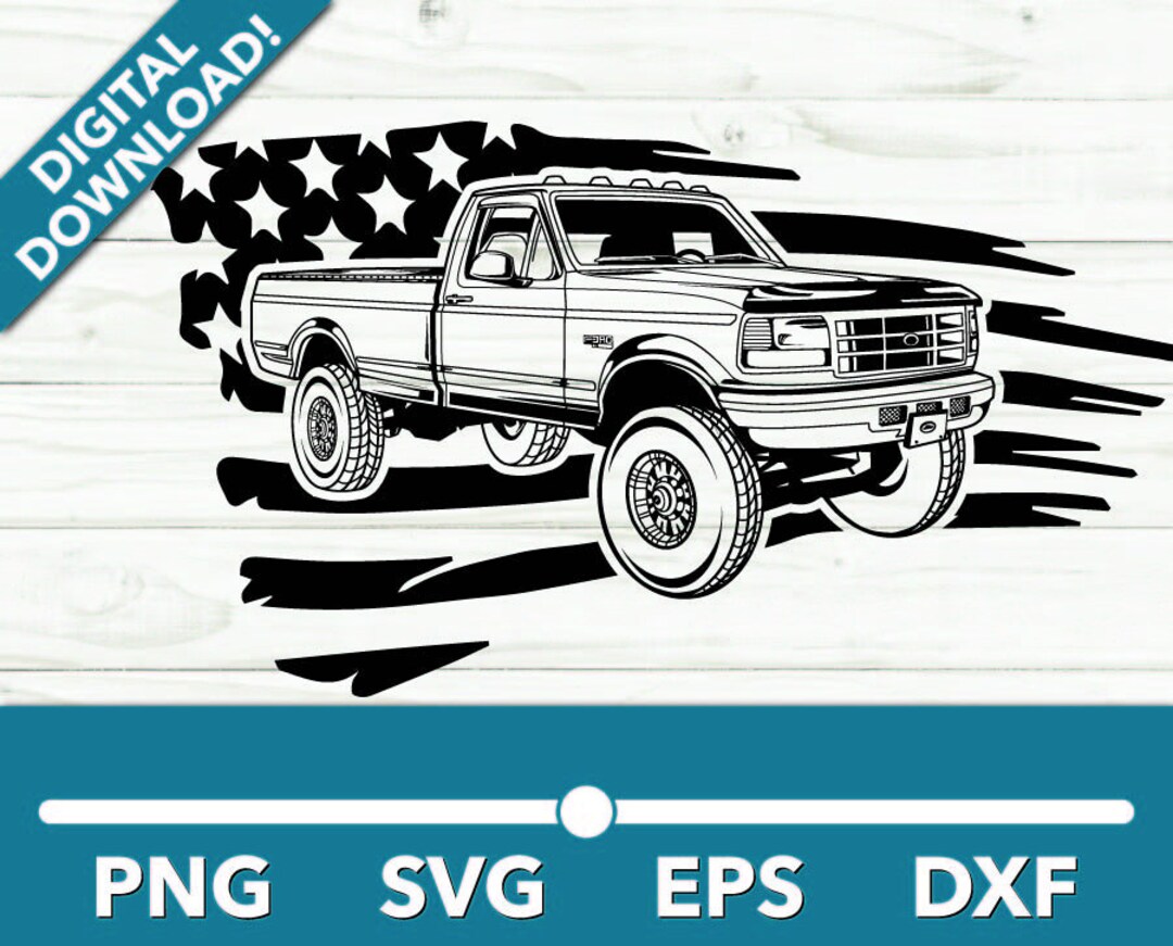 Pickup Truck Offroad Lifted Trucks SVG, Pickup Truck Clipart, Pickup