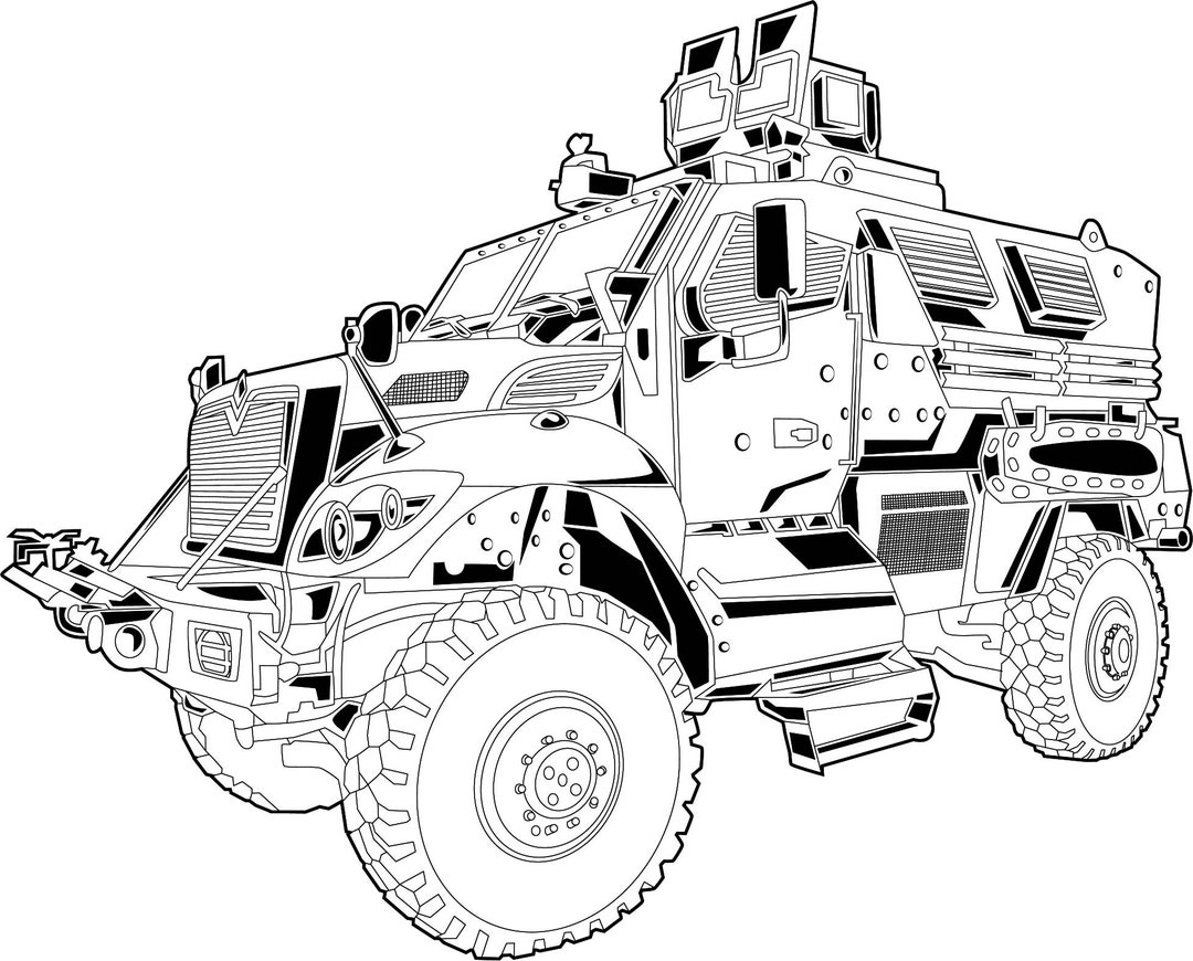 MRAP Military Vehicle Offroad Lifted Trucks SVG, Pickup Truck Clipart ...