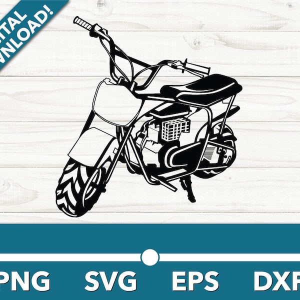 moto v Motorcycle Chopper Mini Bike Offroad Classic SVG, Car Clipart, Fast Files for Cricut and Silhouette, Dxf, Png, Vector