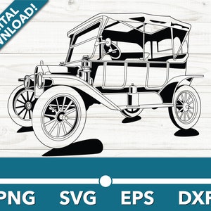 Classic Antique Automobile Vehicle SVG, Car Clipart, Fast Files for Cricut and Silhouette, Dxf, Png, Vector