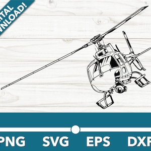 Helicóptero voador SVG, clipart de carro, arquivos rápidos para Cricut e Silhouette, Dxf, Png, Vector