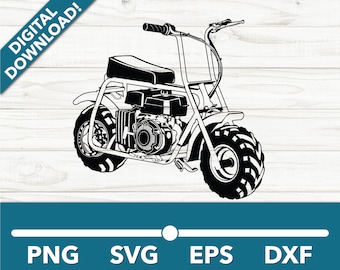 Motorcycle Chopper Mini Bike Classic SVG, Car Clipart, Fast Motorcycle Files for Cricut and Silhouette, Dxf, Png, Vector