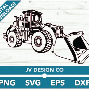 Front End Lader Konstruktion Semi SVG, Clipart, Dateien für Cricut und Silhouette, Dxf, Png, Vektor Sublimation DTF DTG Lasergravur cnc