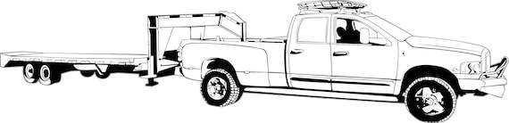 Dually Trailer Pickup Truck Offroad Lifted SVG Clipart Files - Etsy