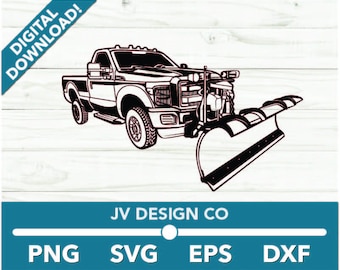 Camioneta quitanieves SVG Clipart, archivos rápidos para Cricut y Silhouette Dxf Png Vector, grabado láser CNC DTF dtg Sublimación