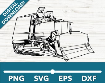 Killdozer Bulldozer Flatten Raze SVG, Car Clipart, Fast Files for Cricut and Silhouette, Dxf, Png, Vector