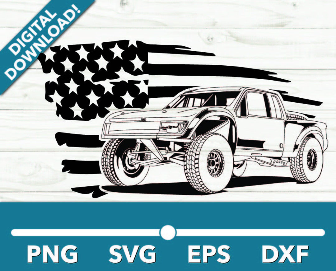 Trophy Truck Vehicle Version 2 SVG, Car Clipart, Fast Files for Cricut