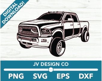 Pickup Truck Full offroad lifted trucks SVG, Pickup Truck Clipart, Pickup Truck Files for Cricut and Silhouette, Dxf, Png, Vector