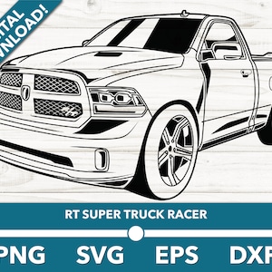 RT Racetruck Sports Car SVG, Car Clipart, Fast Car Files for Cricut and Silhouette, Dxf, Png, Vector
