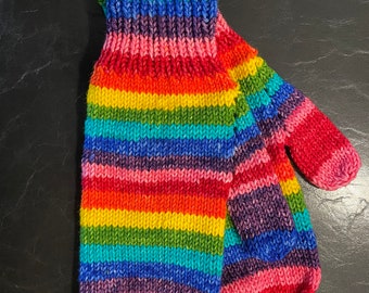 Rainbow mittens