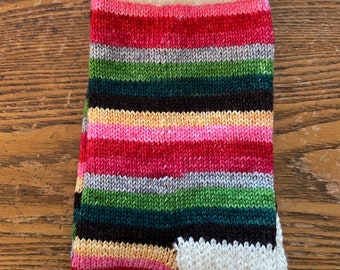 Fun stripe Hand Knit wool socks