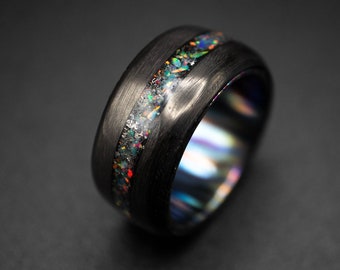 Gr. 7,5 mm Karbonfaser Opal Meteoriten Timaskus