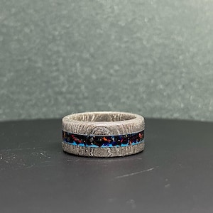 Sz.7 Stainless damascus opal ring