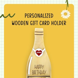 Wine Gift Card Holder, Personalised wooden gift card holder, Birthday Gift Card, Gift Card Holder, Wooden Gift Card Holder