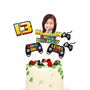 game topper, gamer cake topper, personalized game topper