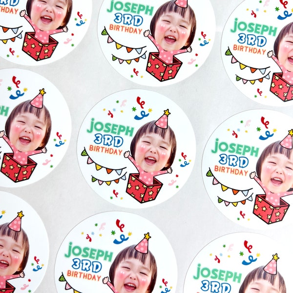 Customized Sticker, Birthday Stickers, Goody Bag Stickers, Thank you Stickers, Custom Sticker, Personalized Stickers