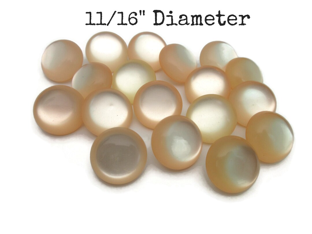 20 Light Peach Pink Vintage Moonstone Moonglow Shank Buttons Etsy