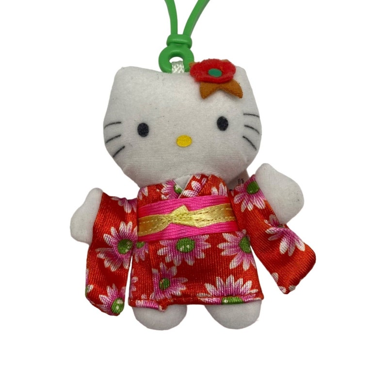 00' Sanrio HELLO KITTY Geisha Red/pink Floral KIMONO Plush Toy Key Chain 3.5 Collectable Etsy