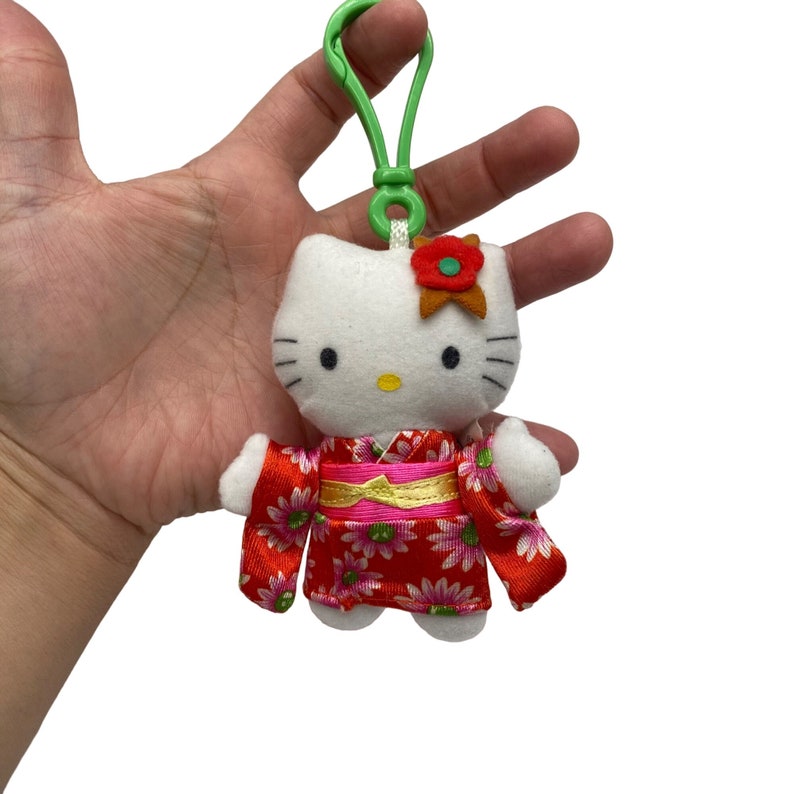 00' Sanrio HELLO KITTY Geisha Red/pink Floral KIMONO Plush Toy Key Chain 3.5 Collectable Etsy