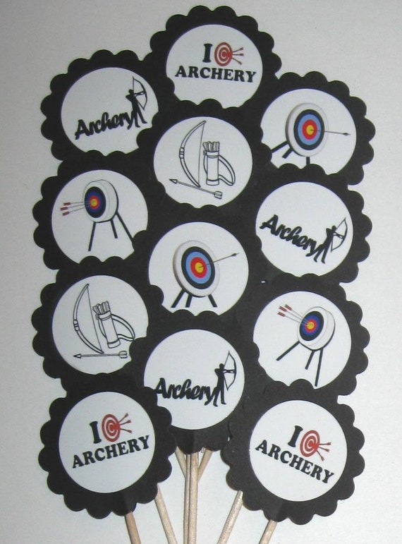 Archery Cupcake Toppers/party Picks 12pc Set Item 1815 Etsy