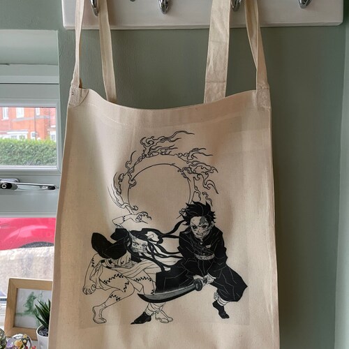 Demon Slayer/ Kimetsu No Yaiba Cotton Printed Tote Bag | Etsy UK