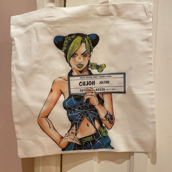 Jojo’s Bizarre Adventure Bruno Jolyne Cujoh Stone Ocean anime printed cotton tote bag