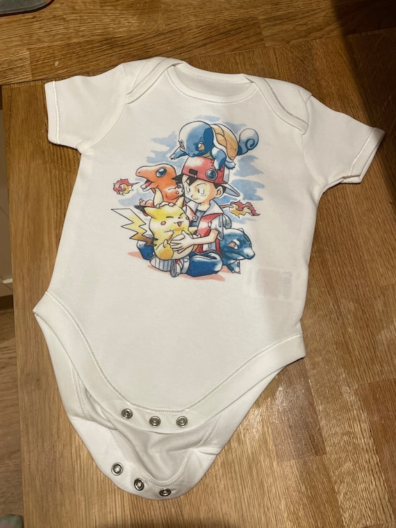 Printed Pokemon baby grow vest (5lbs to 2-3 yrs)