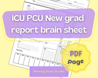 nursing report sheet cardiac Amazing nursing report ICU/PCU/New grad report/brain sheet 1 page PDF Instant Digital Download