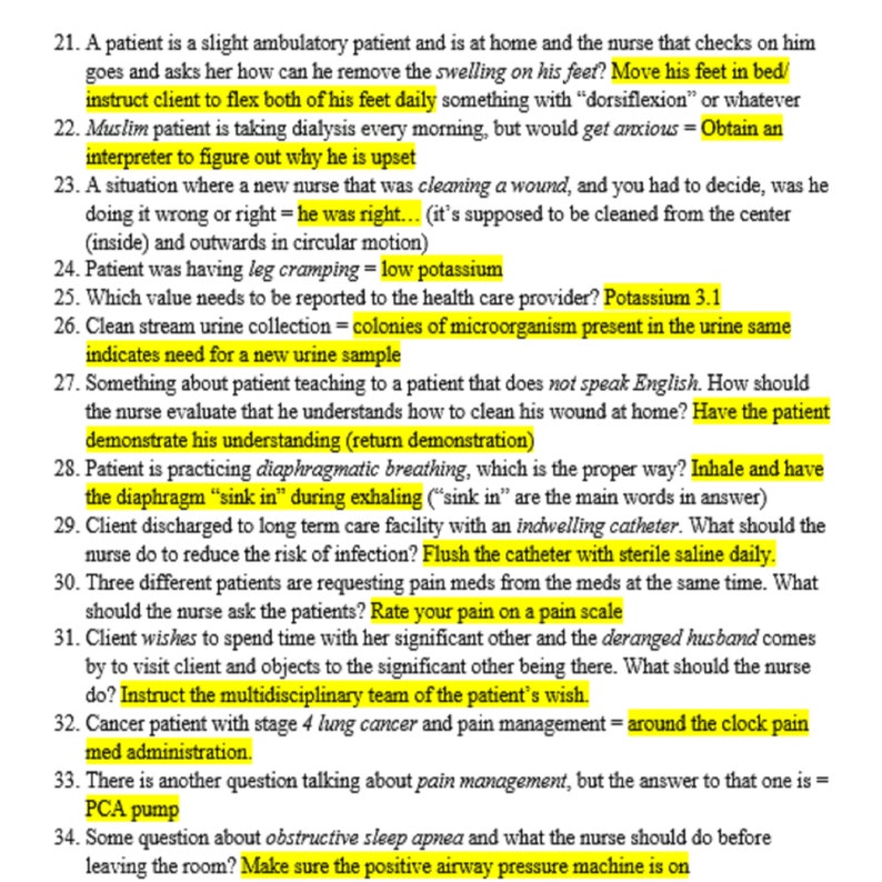 2020 HESI RN V1 V2 Fundamental of nursing exit exam 100 Etsy