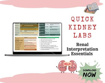 Quick Kidney Labs, CKD Staging, UTI Clues & Renal Interpretation Essentials – A Digital Guide for NPs,  PAs, PDF download