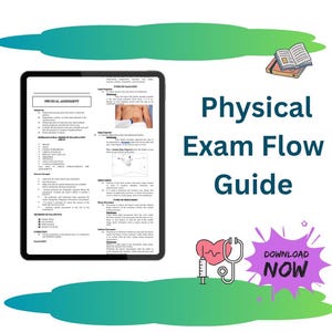 Physical Exam Flow Guide: A Systematic Assessment Tool for Nursing & NP Students – Digital, Printable, Easy to Follow at Bedside