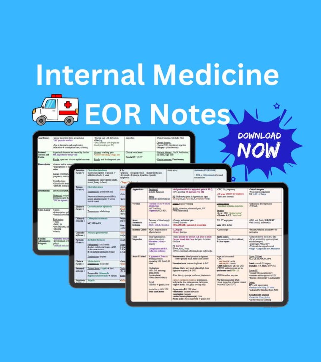 Internal Medicine (IM) EOR Notes for PA Students | 50-page Digital Pdf ...