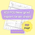 Amazing nursing report ICU\/PCU\/New grad report\/brain sheet 1 page PDF Instant Digital Download product logo