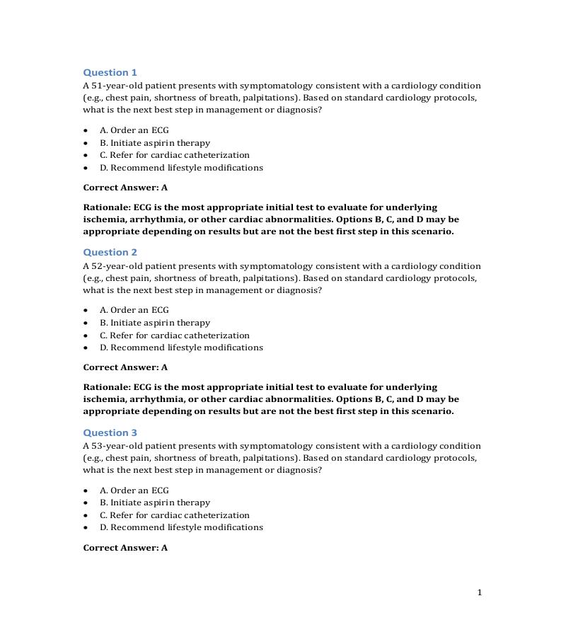100 Cardiology Practice Questions for NP Exam | Challenging Q&A With ...
