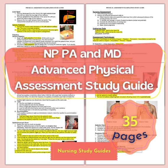 NP Advanced Physical Assessment Study Guide 35 Pages Printable Etsy