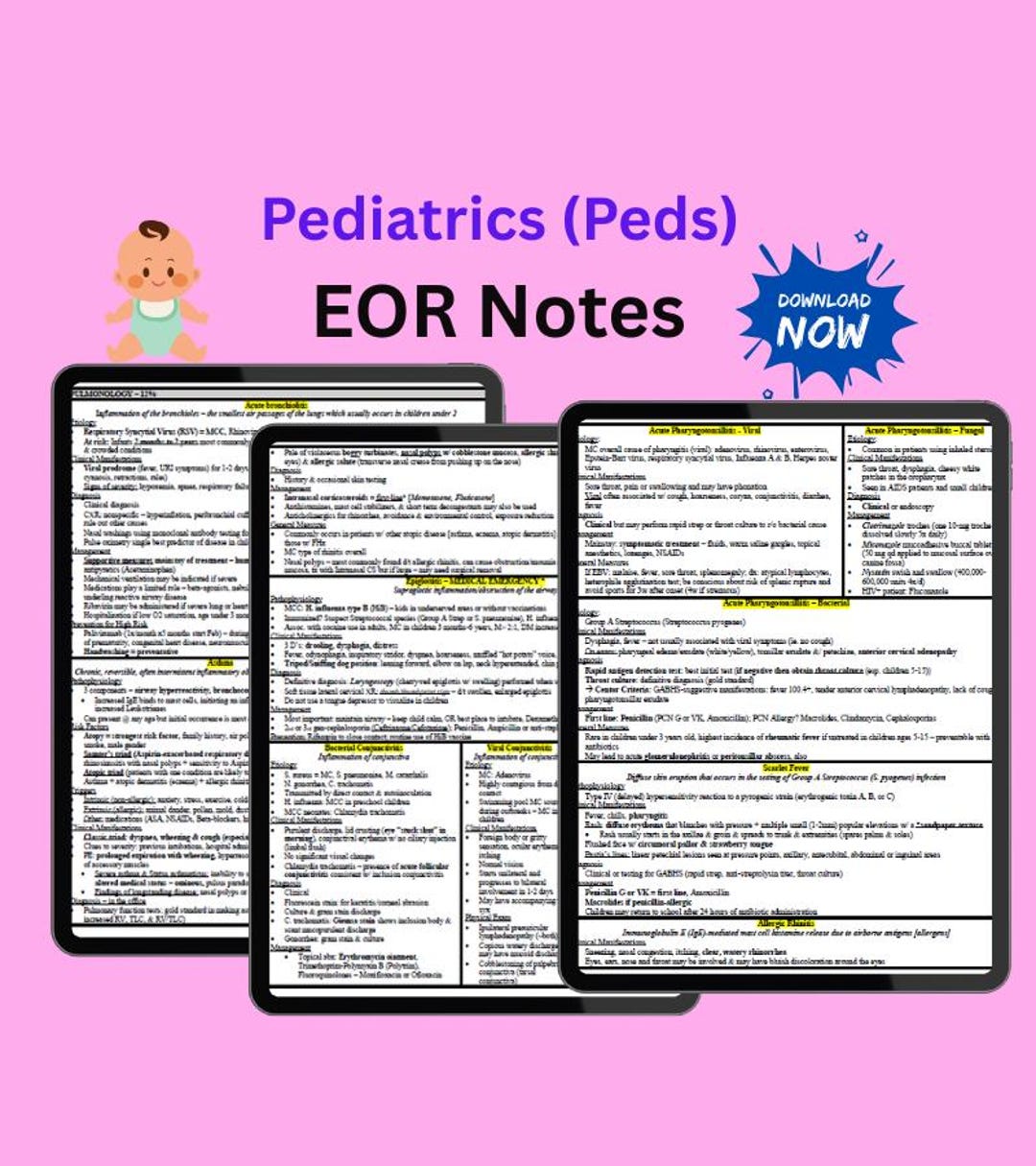 Peds R.pdf Pediatrics (peds) EOR Notes for PA Students | 50-page Digital Pdf | End ...