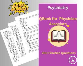 Psychiatry PA Exam Prep: 200 Practice Questions (PDF Download)