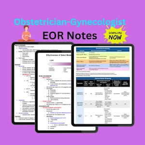 Obstetrician-Gynecologist (OBGYN) EOR Notes for PA Students | 100-Page Digital pdf | End of Rotation Exam Study Guide & Clinical Prep Tool