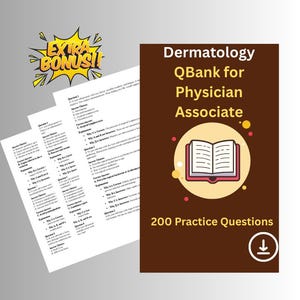 Dermatology Practice Questions: Physician Associate Exam Prep (PDF)