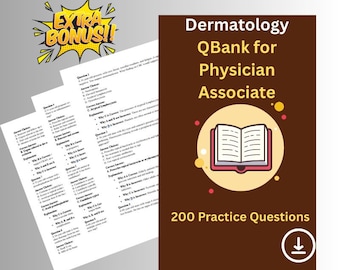 Dermatology Practice Questions: Physician Associate Exam Prep (PDF)