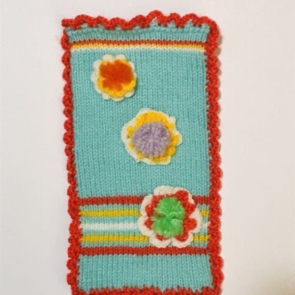 Handytasche- Schutzhülle- Mobilephonecase- Handysocke gehäkelt Modell: Blume