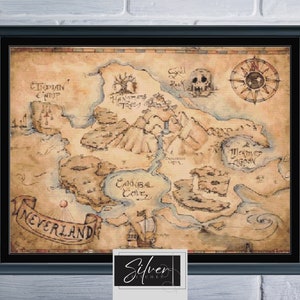 Neverland Map Counted Cross Stitch Pattern | Digital Download PDF Chart