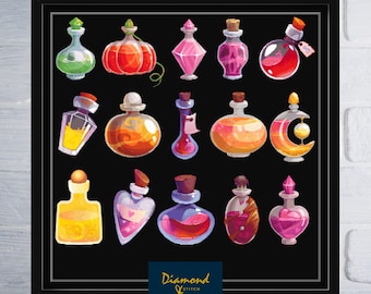 Potions Counted Cross Stitch Pattern | Digital Download PDF Chart